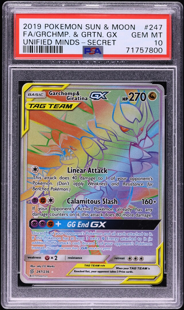 2019 Pokemon SM Unified Minds Garchomp & Giratina GX #247 PSA 10 GEM MINT