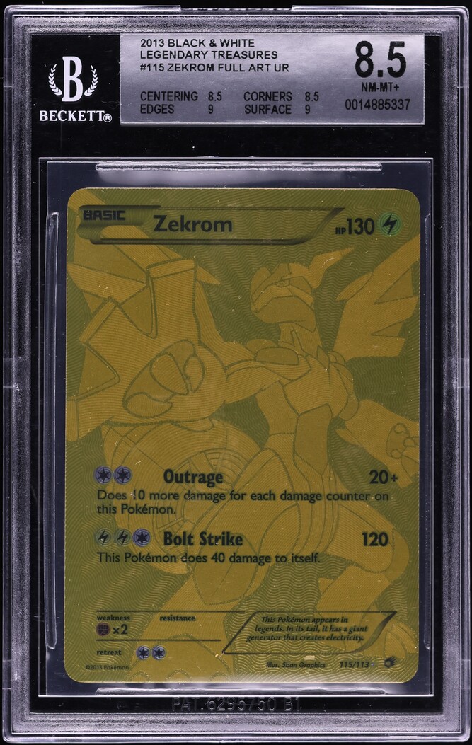 2013 Pokemon BW Legendary Treasures Secret Rare Zekrom #115 BGS 8.5 NM-MT+  on Fanatics Collect