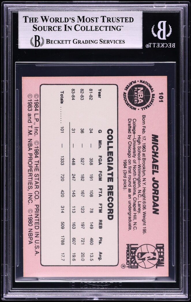 1984 Star Basketball Michael Jordan ROOKIE #101 BGS 7.5 NRMT+