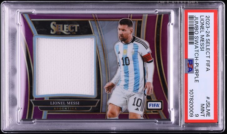 2023 Select FIFA Jumbo Purple Lionel Messi PATCH /49 #JS-LME PSA 9