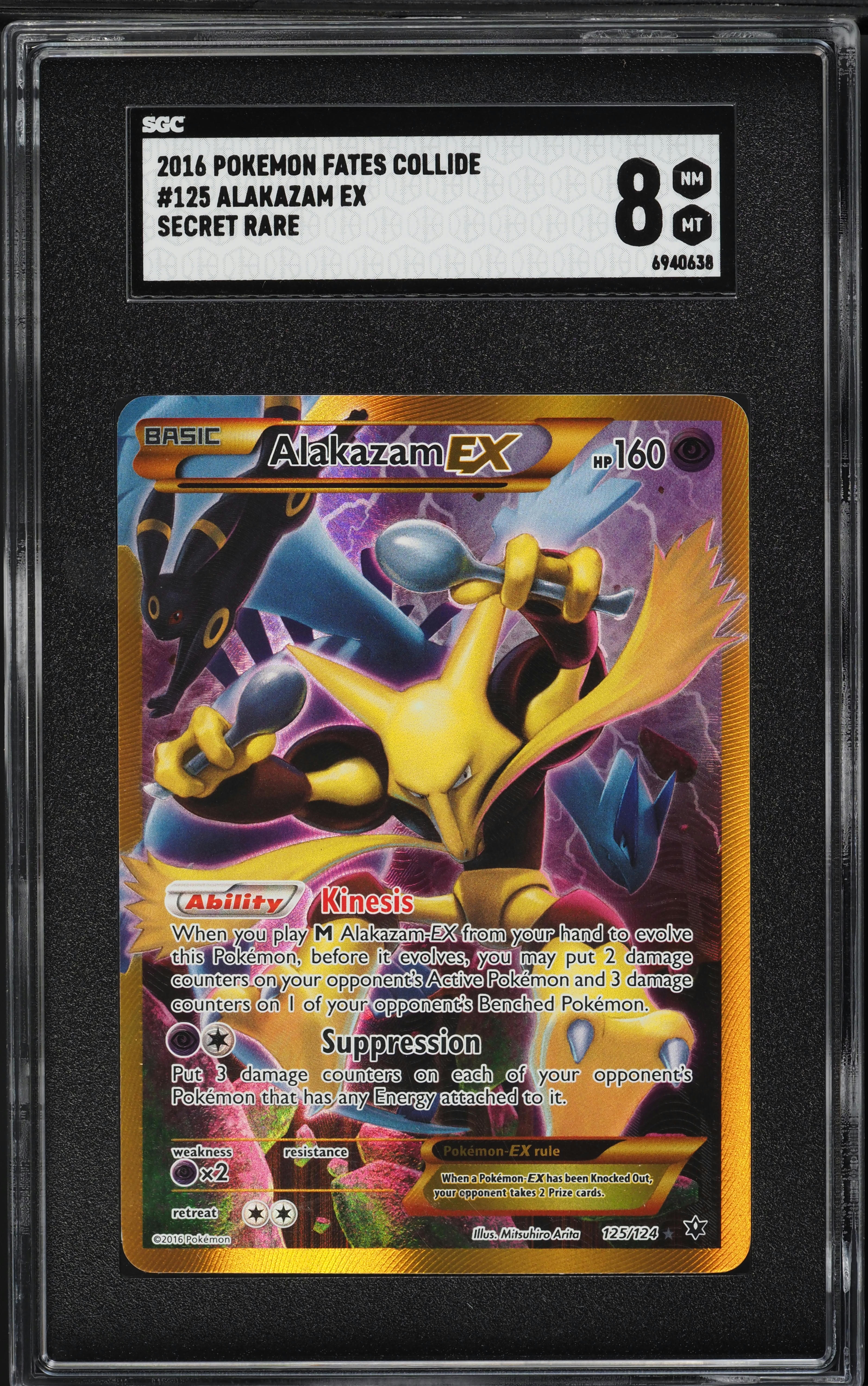Pokemon XY Fates Collide Secret Rare Alakazam EX #125