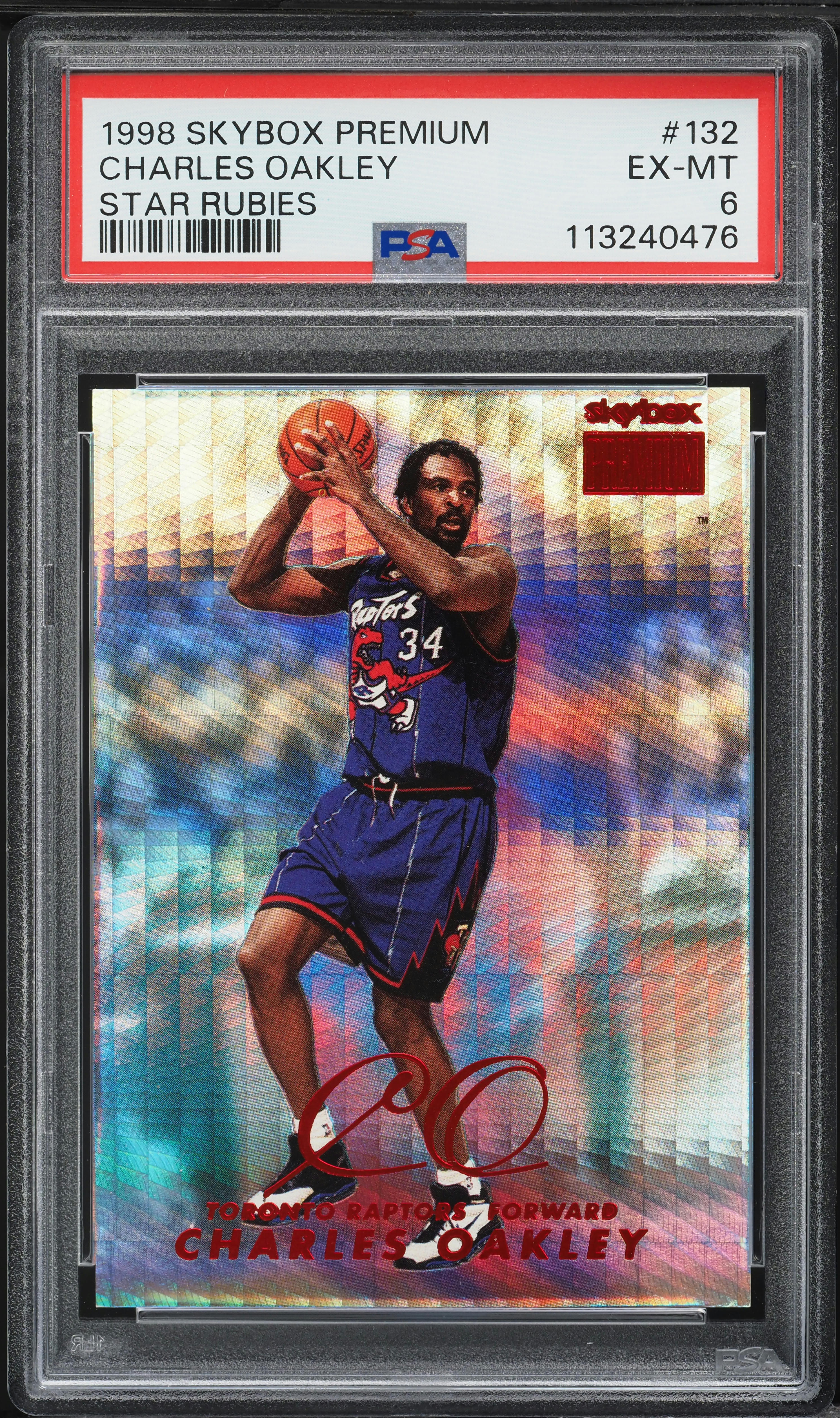 1998 Skybox Premium Star Rubies Charles Oakley /50 #132 PSA 6 EXMT