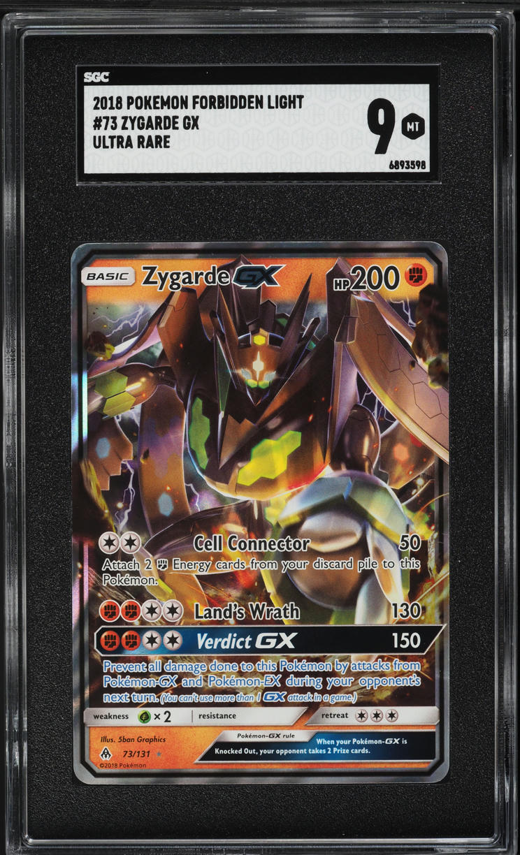 2018 Pokemon SM Full Art Forbidden Light Full Art Zygarde GX #73 SGC 9 MINT  on Fanatics Collect