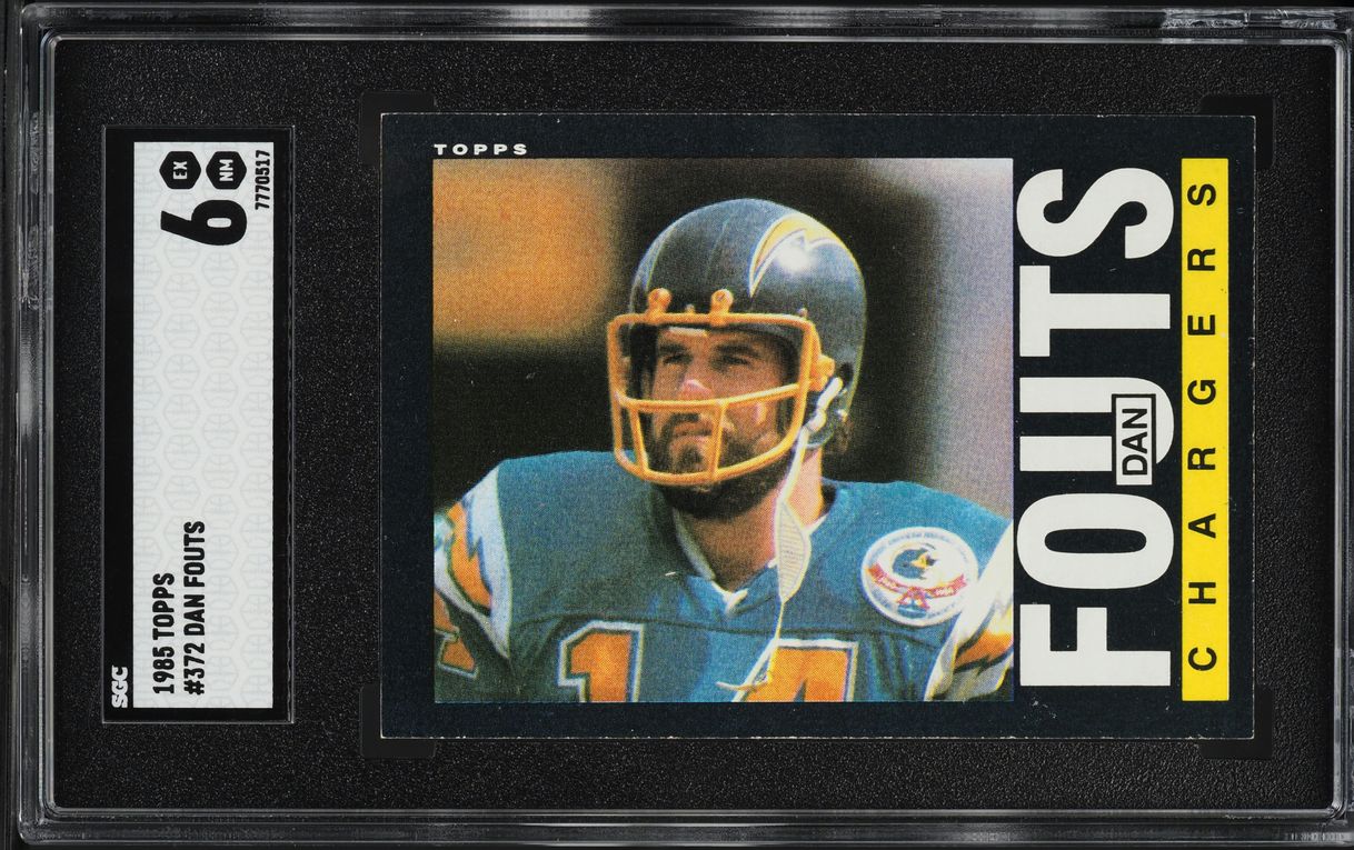 1985 Topps Football Dan Fouts #372 SGC 6 EXMT