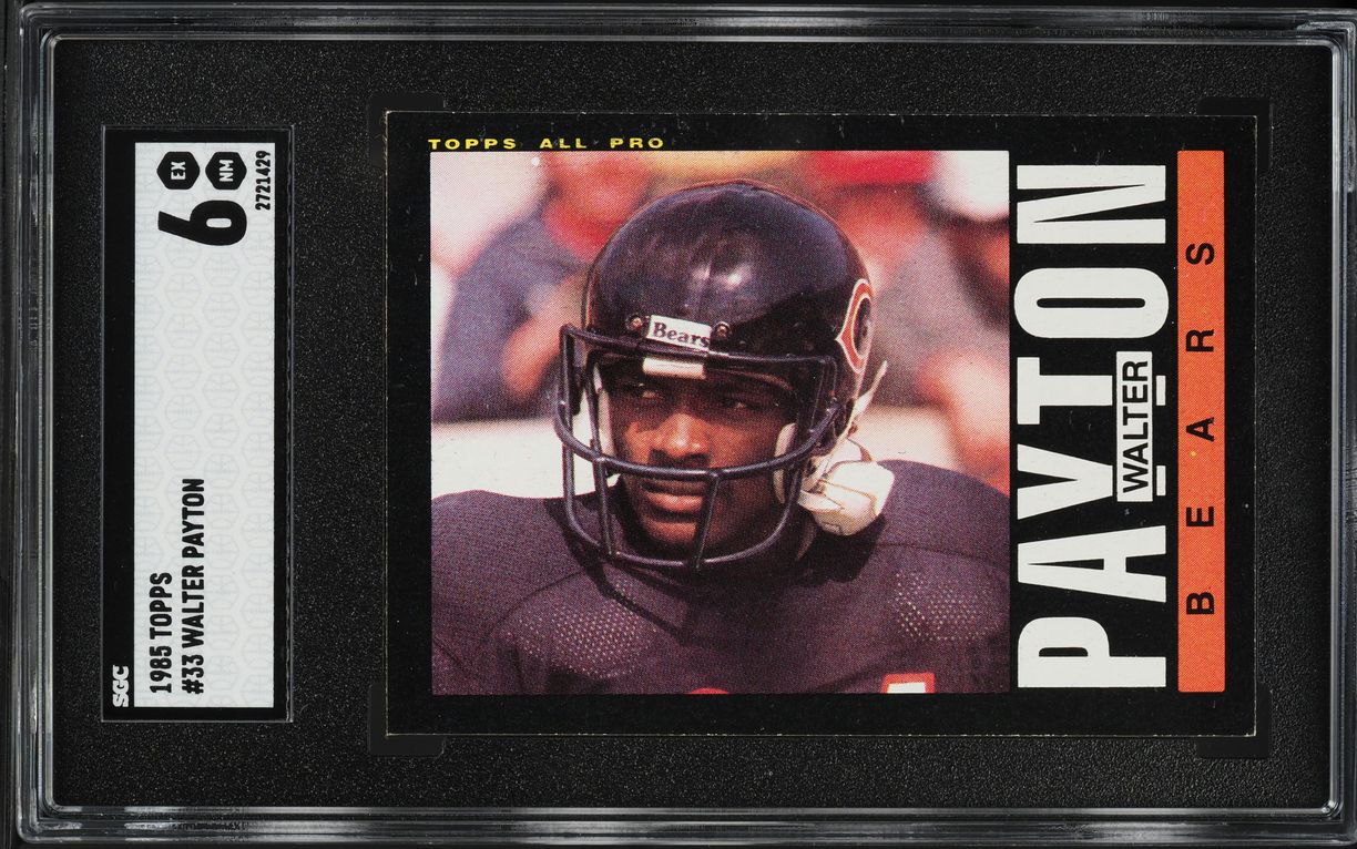 1985 Topps Football Walter Payton ALL-PRO #33 SGC 6 EXMT