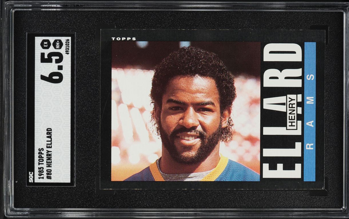 1985 Topps Football Henry Ellard ROOKIE #80 SGC 6.5 EXMT+