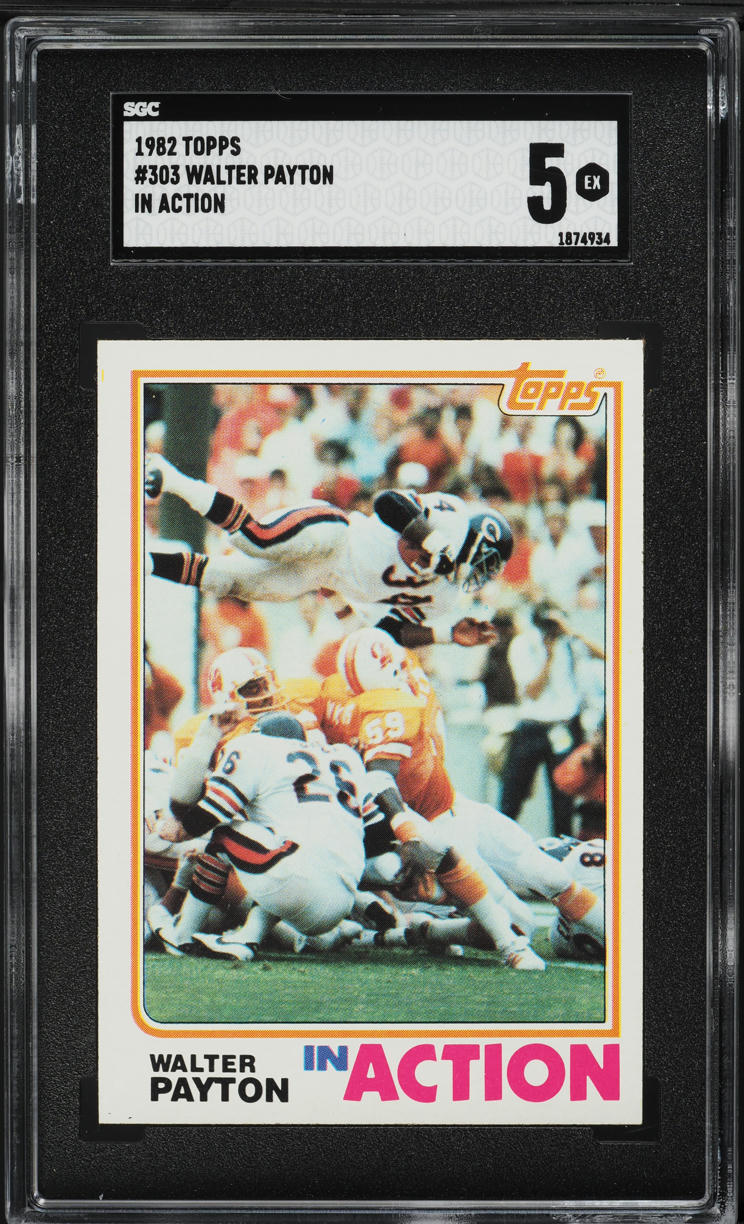 1982 Topps Football Walter Payton IN ACTION #303 SGC 5 EX