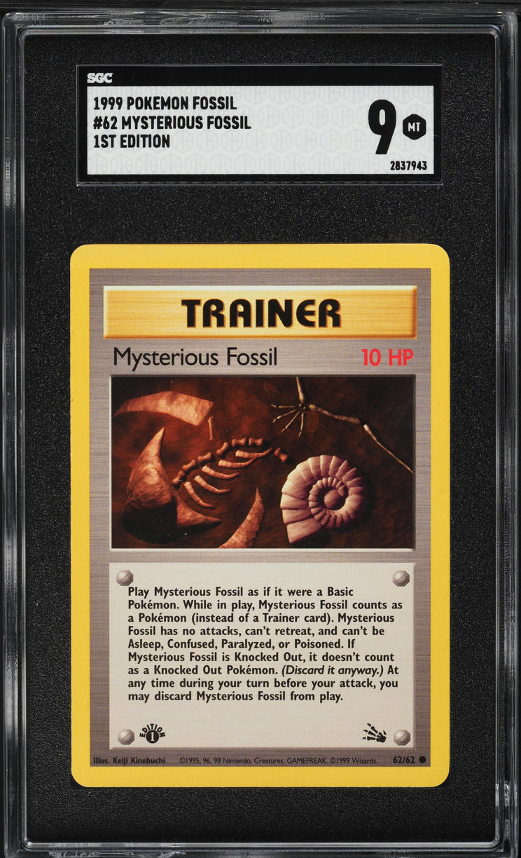 mysterious fossil pokemon card NM, 62/62 Trainer Form Pokmon Card Mysterious Fossil Fossil