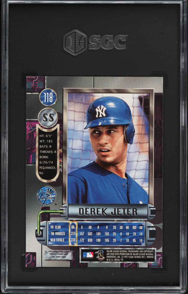 1997 Metal Universe Derek Jeter #118 SGC 8.5 NM-MT+