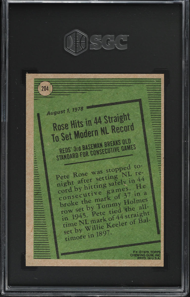 1979 Topps Pete Rose RECORD BREAKER #204 SGC 7 NRMT