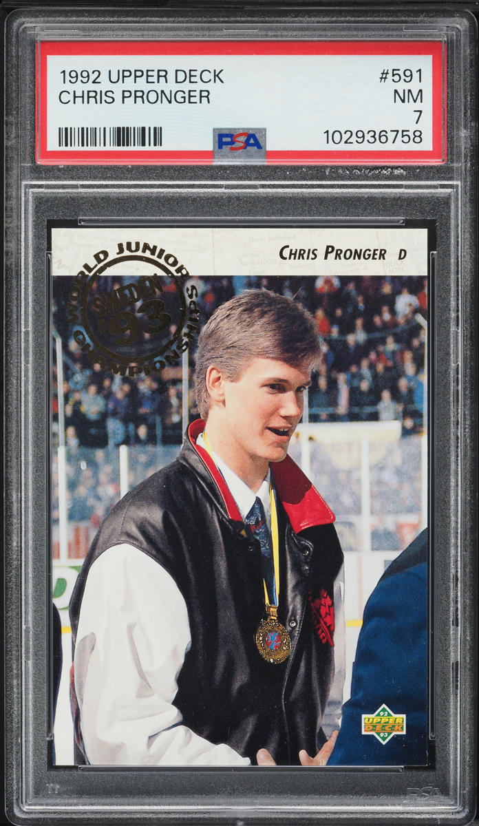 1992 Upper Deck Hockey Chris Pronger ROOKIE #591 PSA 7 NRMT