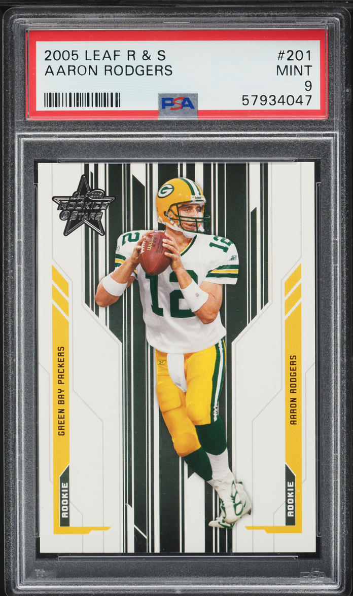 2005 Leaf Rookies & Stars Aaron Rodgers ROOKIE /799 #201 PSA 9 MINT