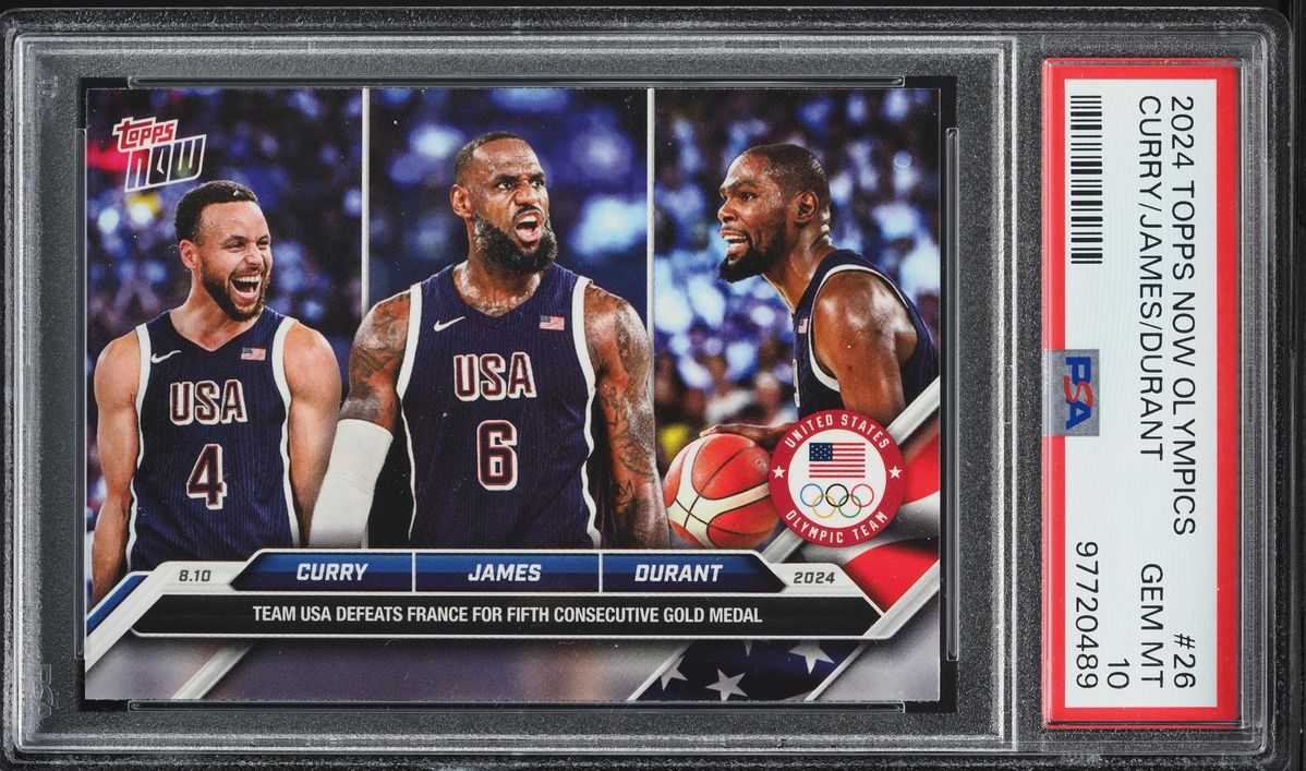 2024 Topps Now Olympics Stephen Curry LeBron James Kevin Durant #26 PSA 10 GEM
