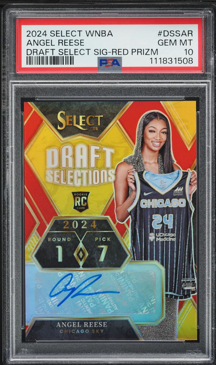 2024 Select WNBA Draft Selections Red Prizm Angel Reese RC AUTO /99 PSA 10 GEM