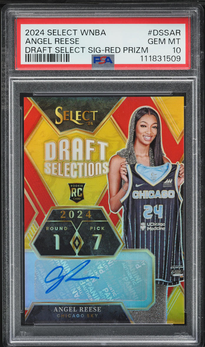 2024 Select WNBA Draft Selections Red Prizm Angel Reese RC AUTO /99 PSA 10 GEM