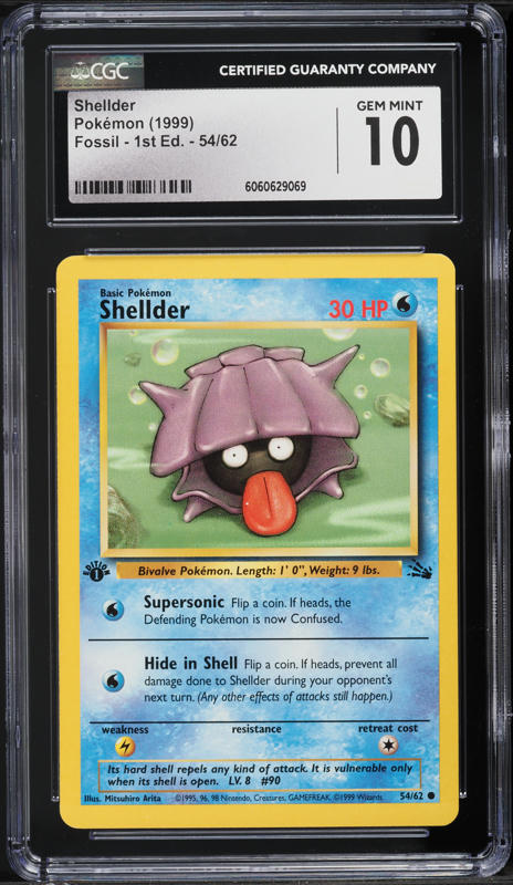 1999-2000 Pokemon Fossil Shellder #54 PSA 10 GEM MINT on Fanatics
