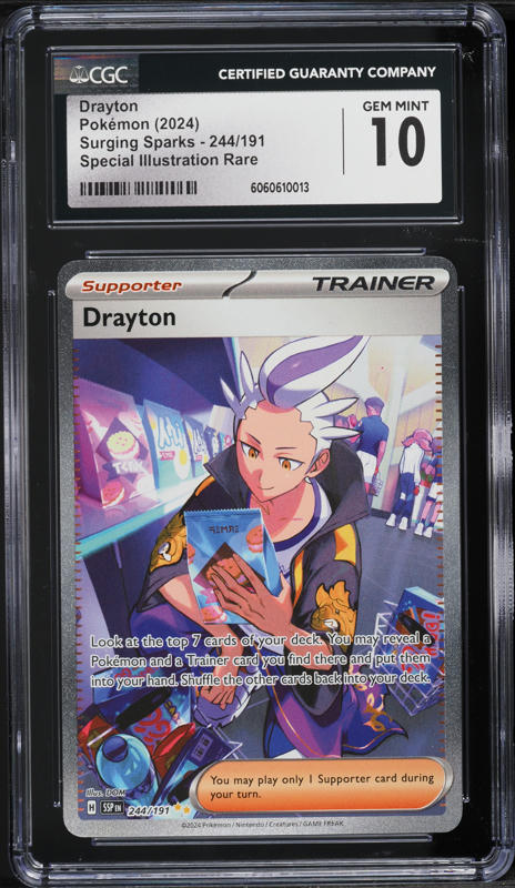 2024 Pokemon Scarlet & Violet Surging Sparks SIR Drayton #244 CGC
