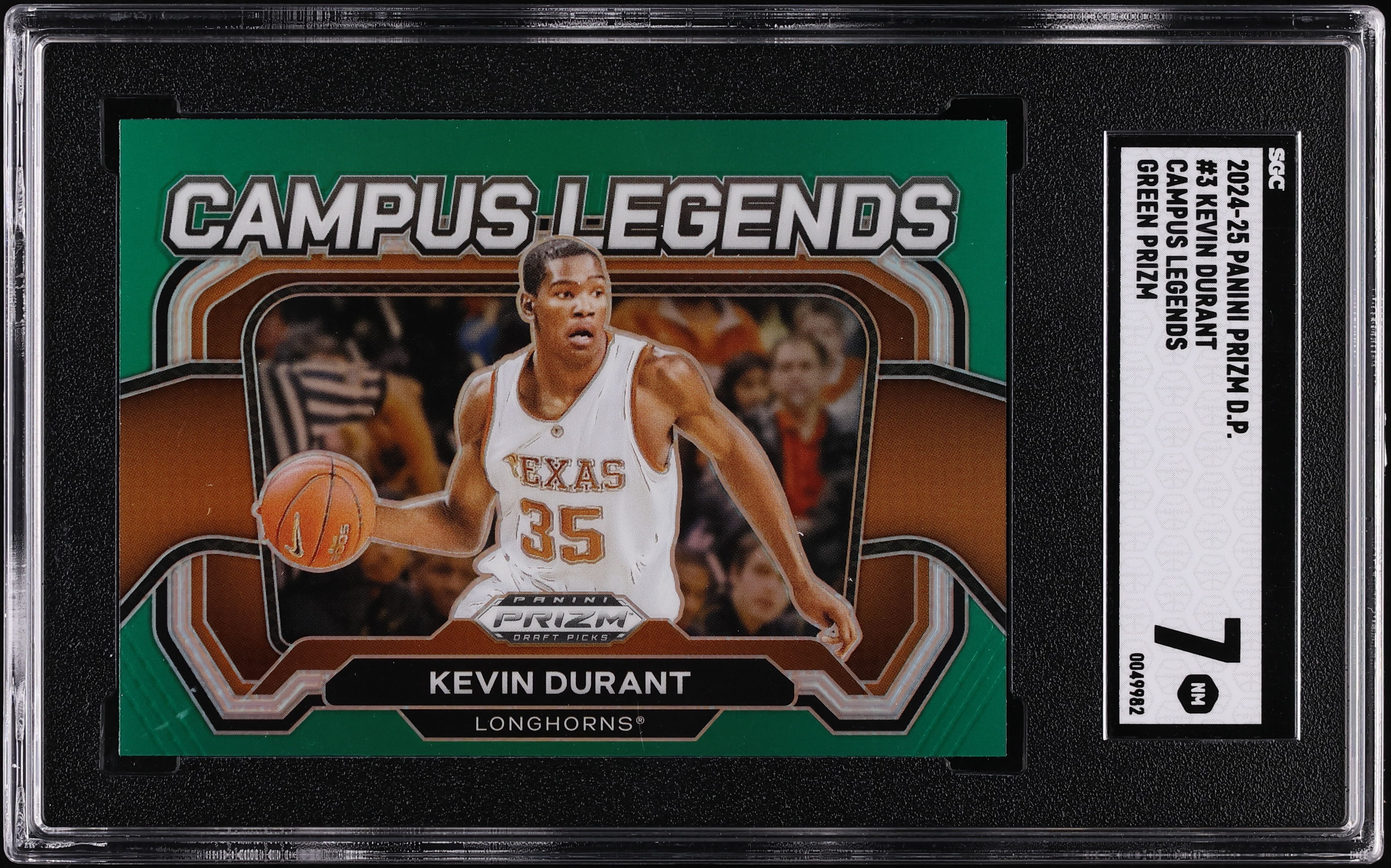 GC GPカード 2024 Panini Prizm Draft Picks Campus Legends Green Kevin Durant #3