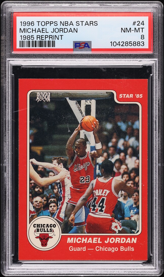 1996 Topps NBA Stars '85 Reprint Michael Jordan #24 PSA 8 NM-MT