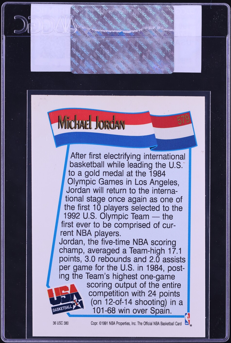 1991 Hoops USA Michael Jordan #579 CGC AUTH