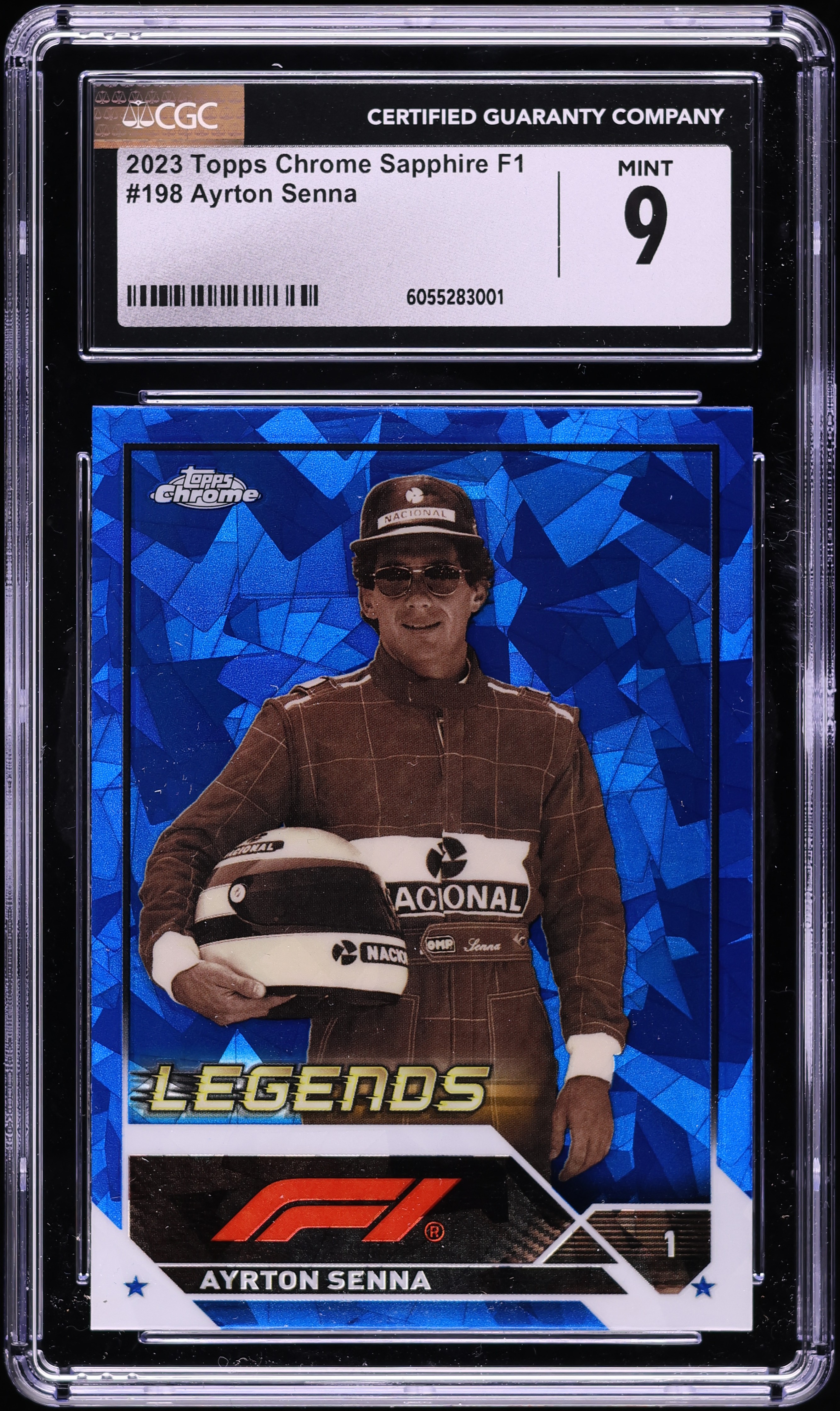 2023 Topps Chrome Sapphire Formula 1 F1 Ayrton Senna #198 CGC 9