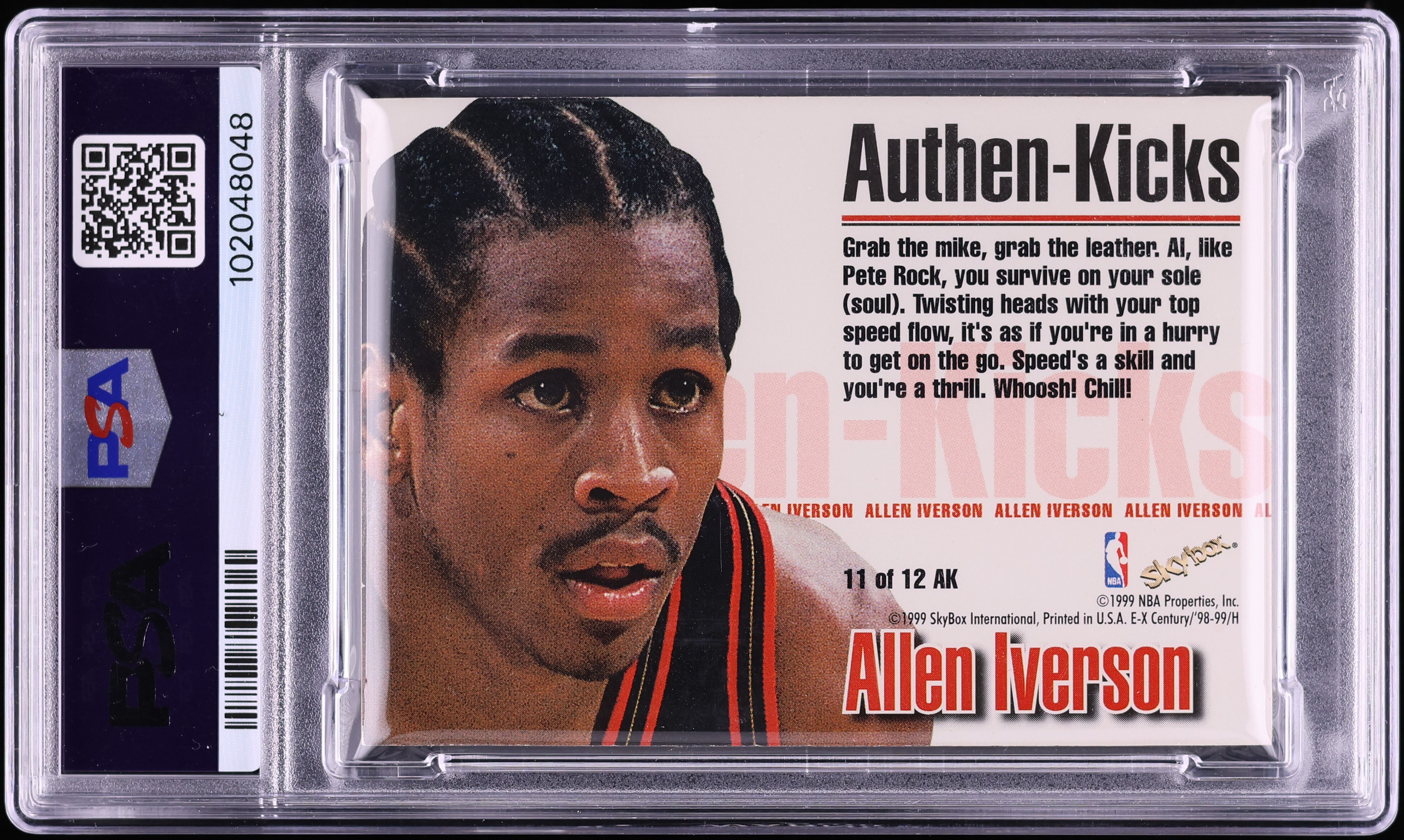1998 Skybox E-X Century Authen-Kicks Allen Iverson PATCH /165 #11