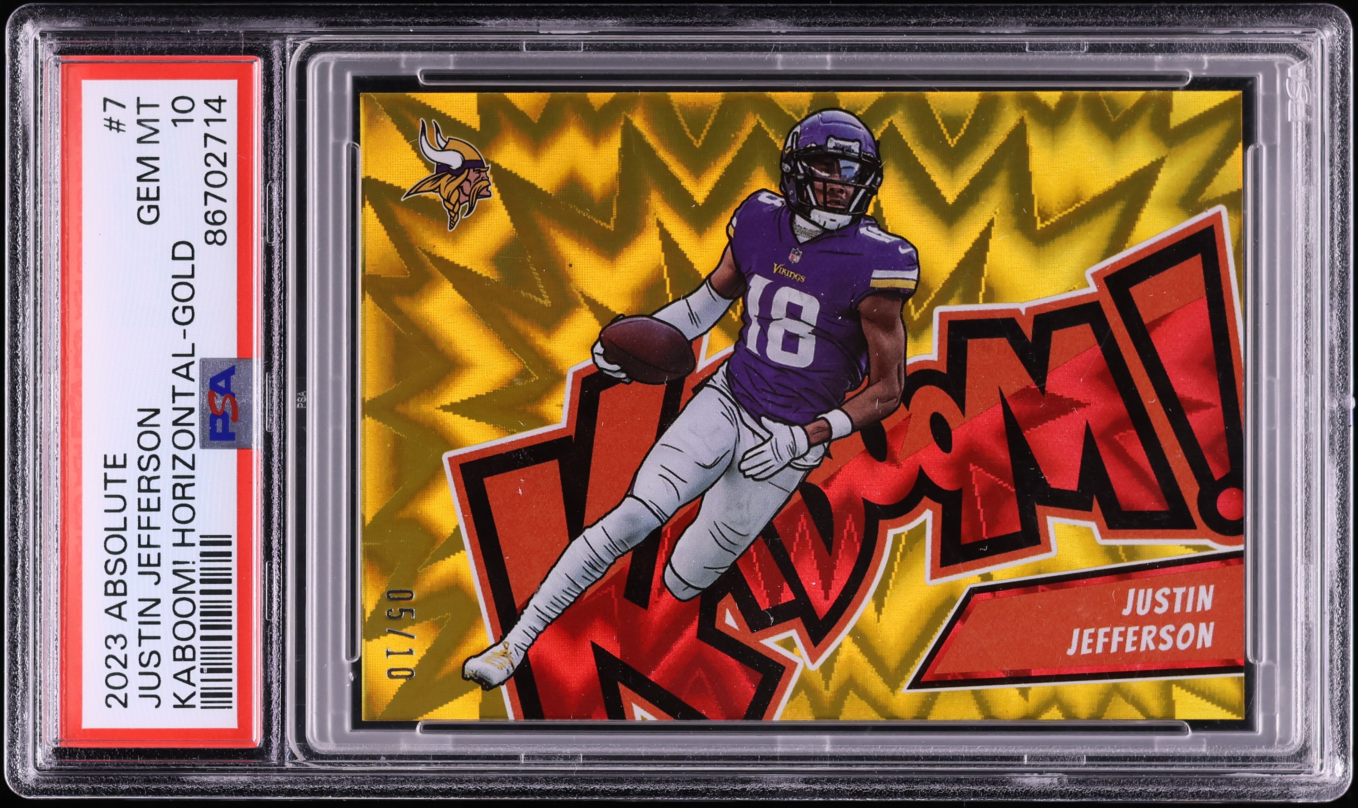 2023 Panini Absolute Kaboom Horizontal Gold Justin Jefferson /10