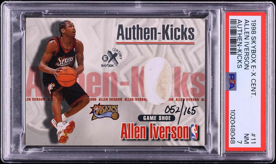 1998 Skybox E-X Century Authen-Kicks Allen Iverson PATCH /165 #11