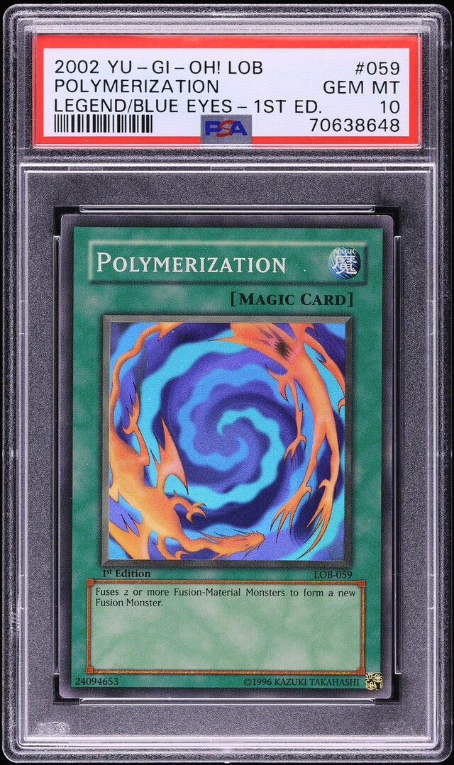 2002 Yu-Gi-Oh! Legend Of Blue Eyes 1st Edition Polymerization #LOB-059 PSA 10