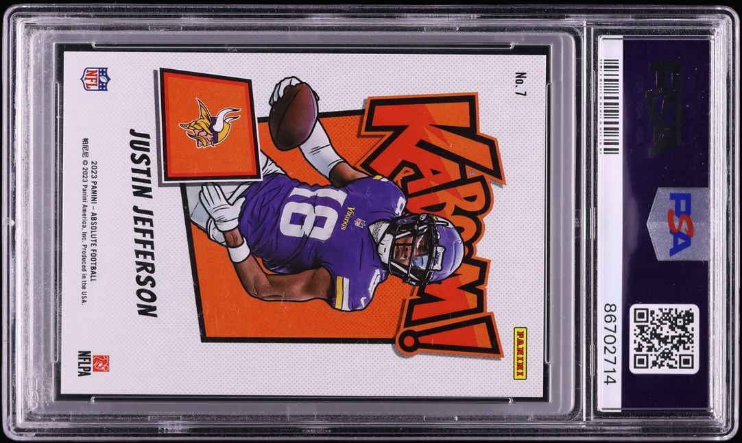 2023 Panini Absolute Kaboom Horizontal Gold Justin Jefferson /10 #7 PSA 10 GEM