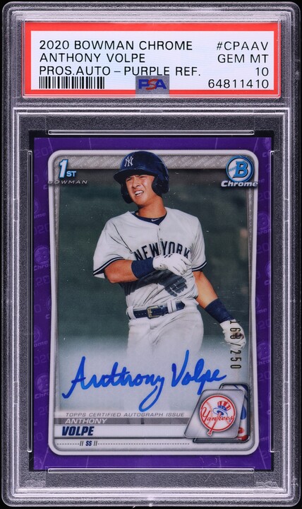 2020 Bowman 1st Edition Yellow Foil Anthony Volpe ROOKIE /75 #BFE