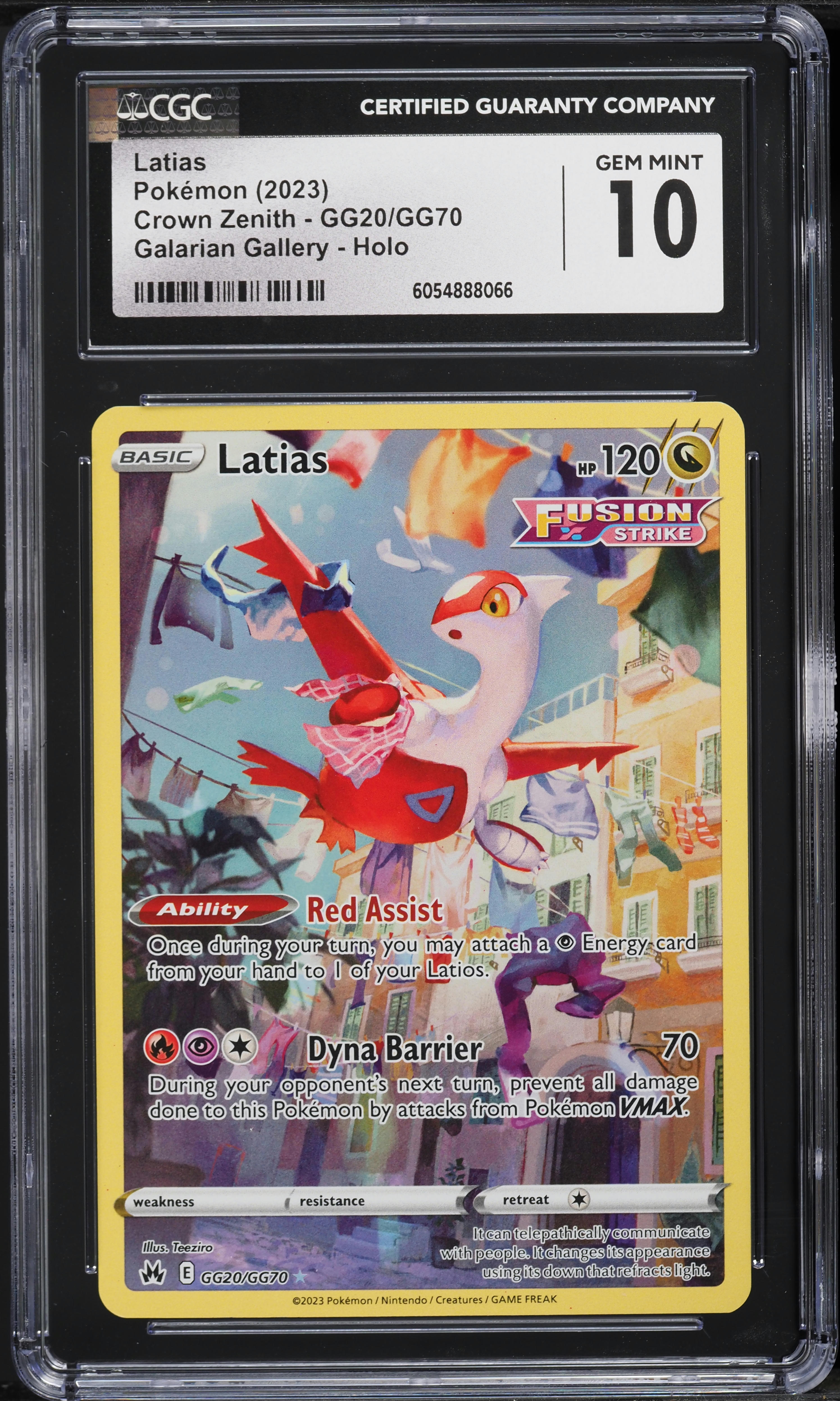 2023 Pokemon Sword & Shield Crown Zenith Full Art Latias #GG20 CGC