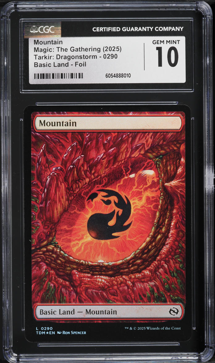 2025 Magic The Gathering MTG Tarkir: Dragonstorm Foil Mountain #0290 CGC 10 GEM