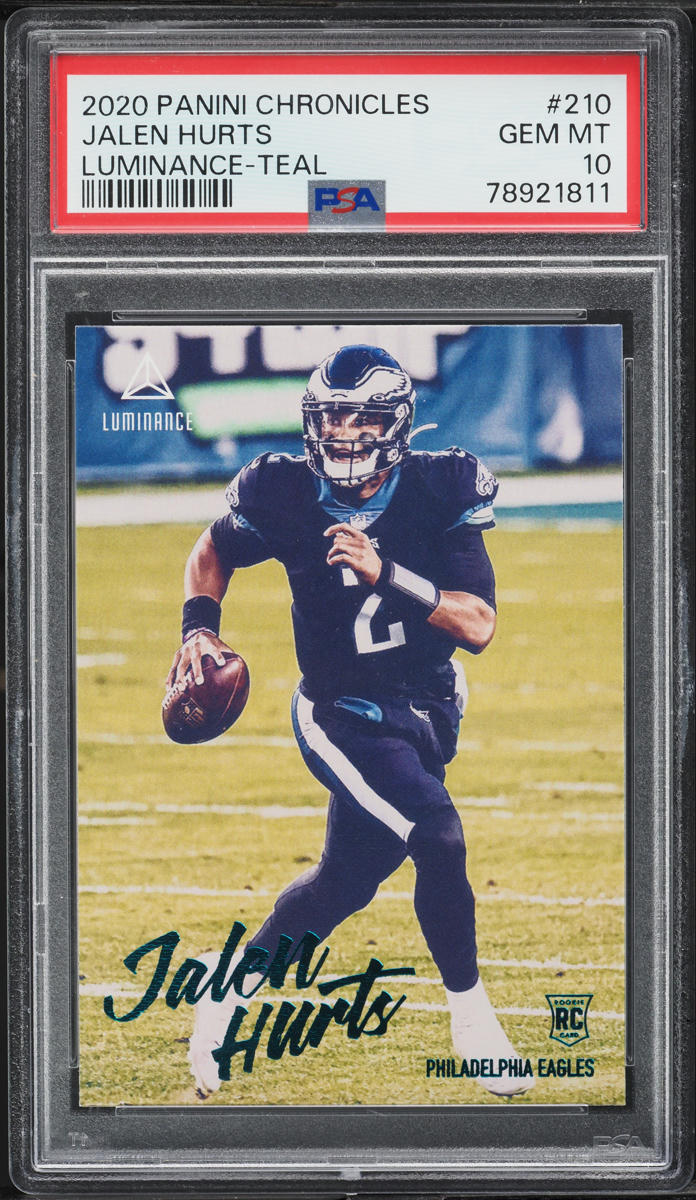 2020 Panini Chronicles Luminance Teal Jalen Hurts ROOKIE #210 PSA 10 GEM MINT