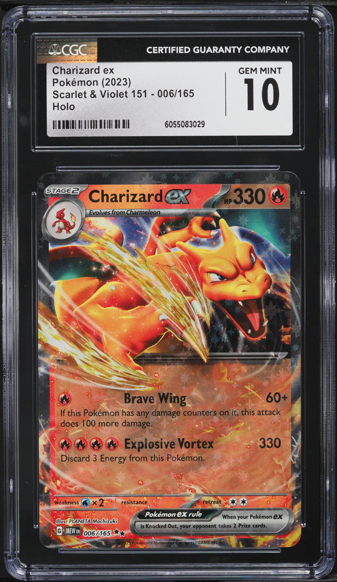 pokemon 151 card charizard Pokemon Scarlet Violet 151 Single Card Full Art Charizard ex 183 PSA Near  Mint Mint 8