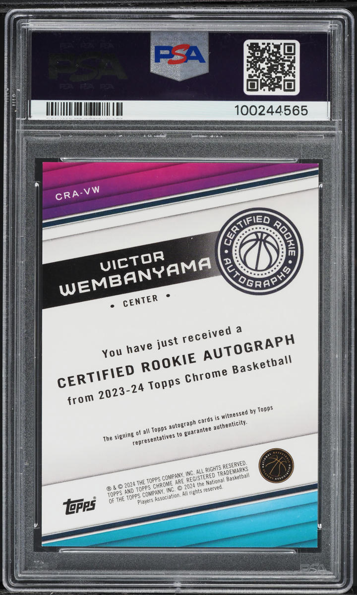 2023 Topps Chrome Sapphire Certified Orange Victor Wembanyama RC AUTO /25 PSA 10