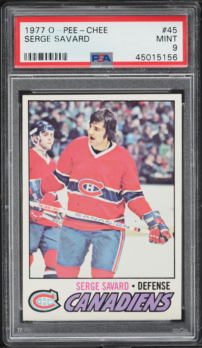 1977 O-Pee-Chee Hockey Serge Savard #45 PSA 9 MINT