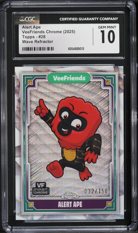 2025 Topps Chrome VeeFriends Wave Refractor Alert Ape /150 #28 CGC