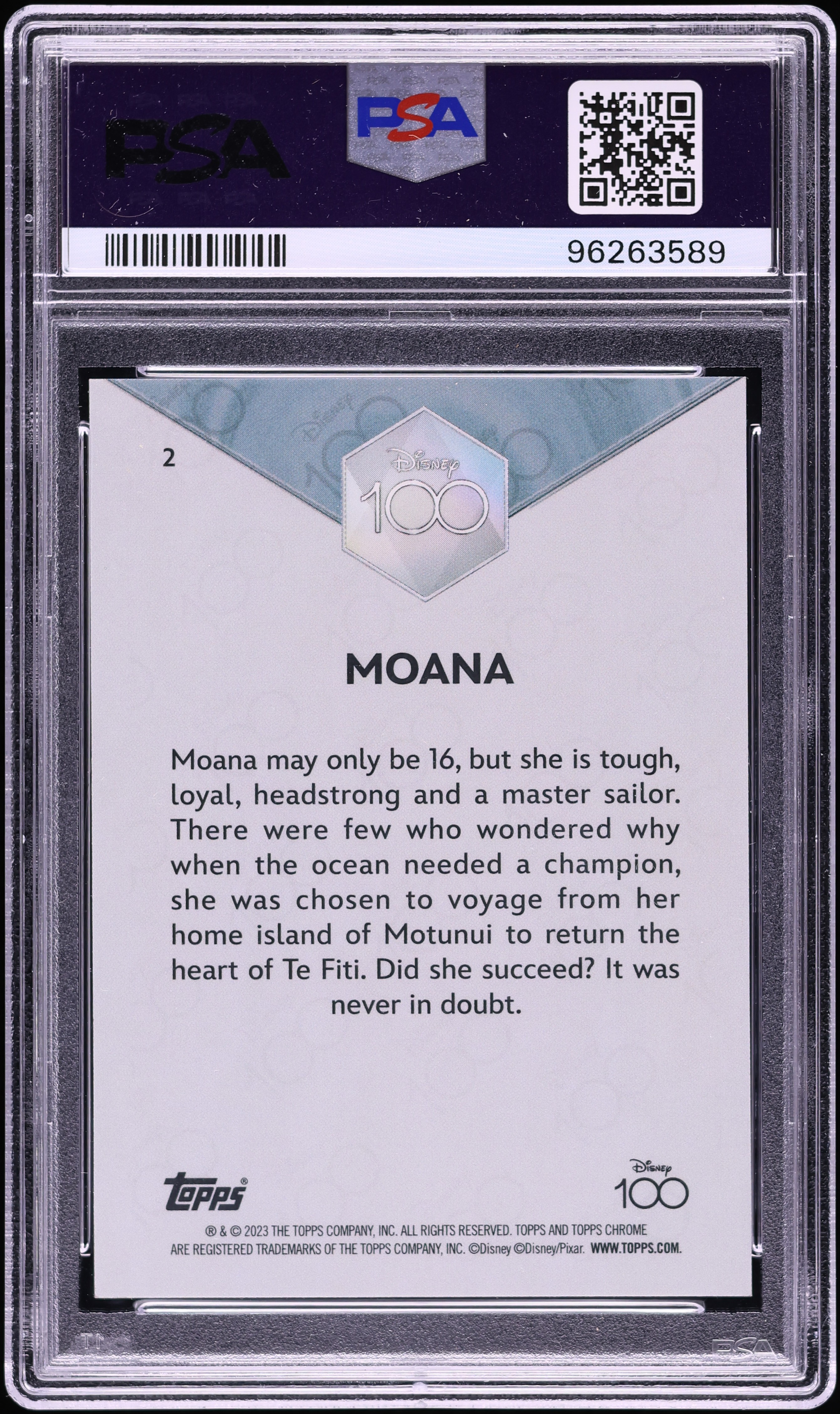 2023 Topps Chrome Disney100 Red Kaleidoscope Moana #2 PSA 9 MINT
