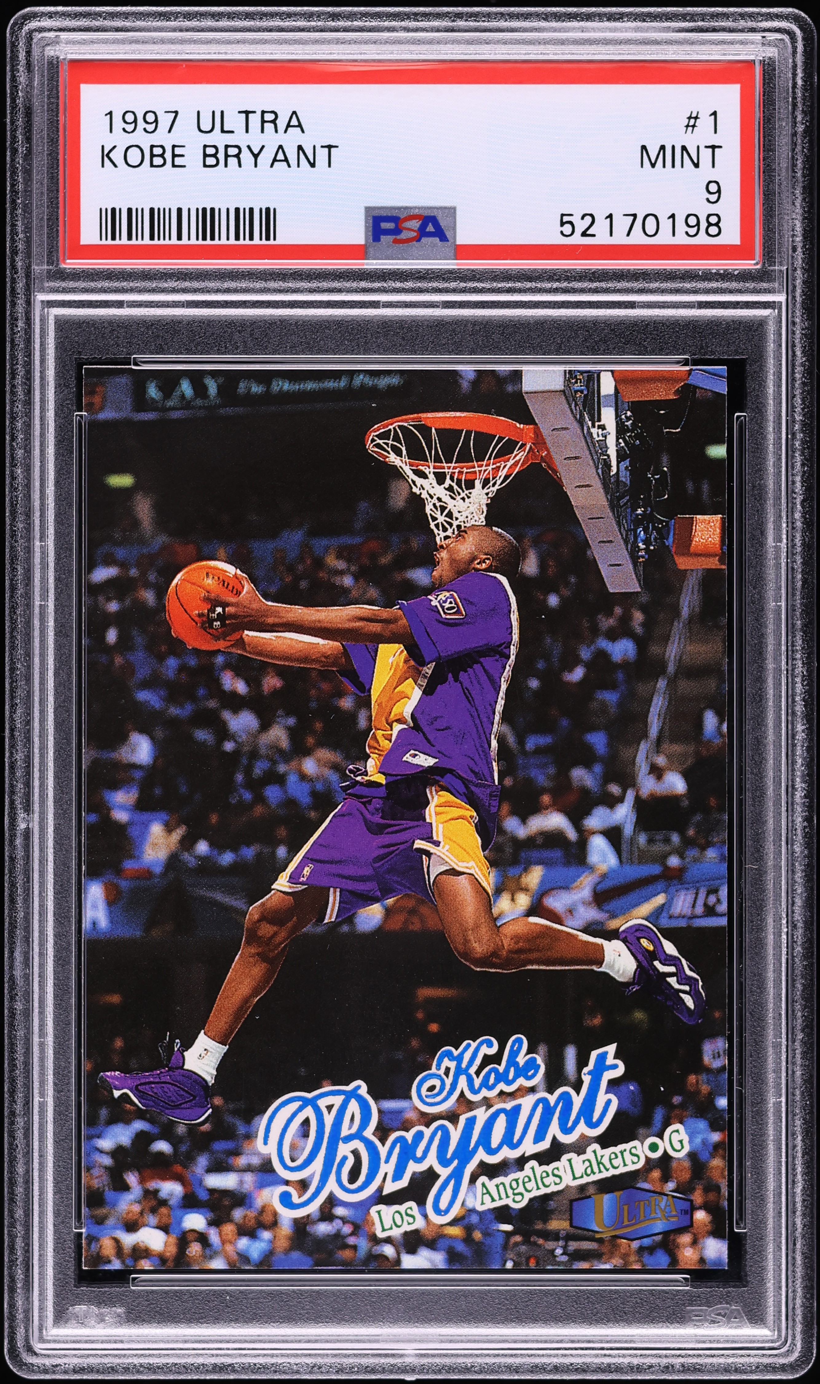 1997 Ultra Basketball Kobe Bryant #1 PSA 9 MINT on Fanatics Collect