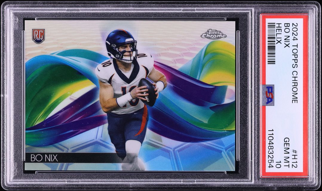 2024 Topps Chrome Helix Bo Nix ROOKIE #H12 PSA 10 GEM MINT