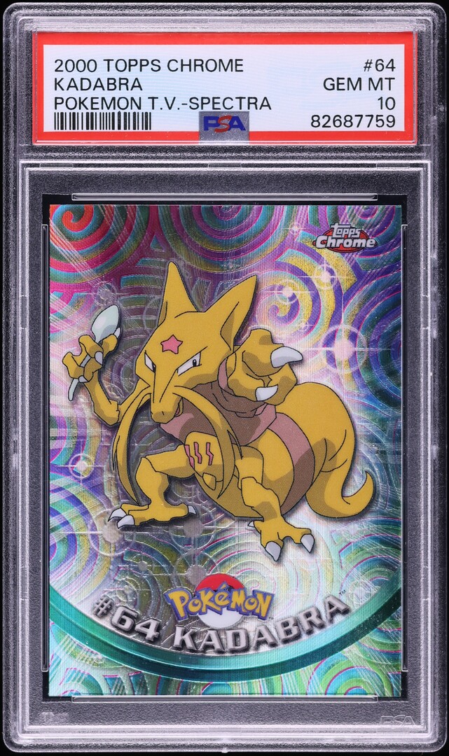 2000 Topps Chrome Pokemon Series 1 Spectra Kadabra #64 PSA 10 GEM MINT
