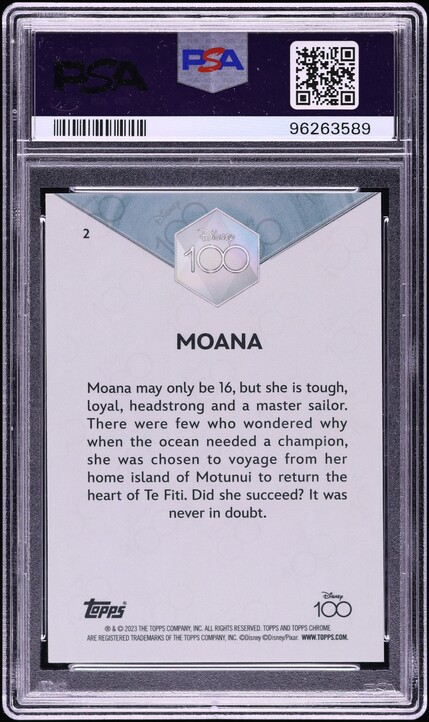 2023 Topps Chrome Disney100 Red Kaleidoscope Moana #2 PSA 9 MINT