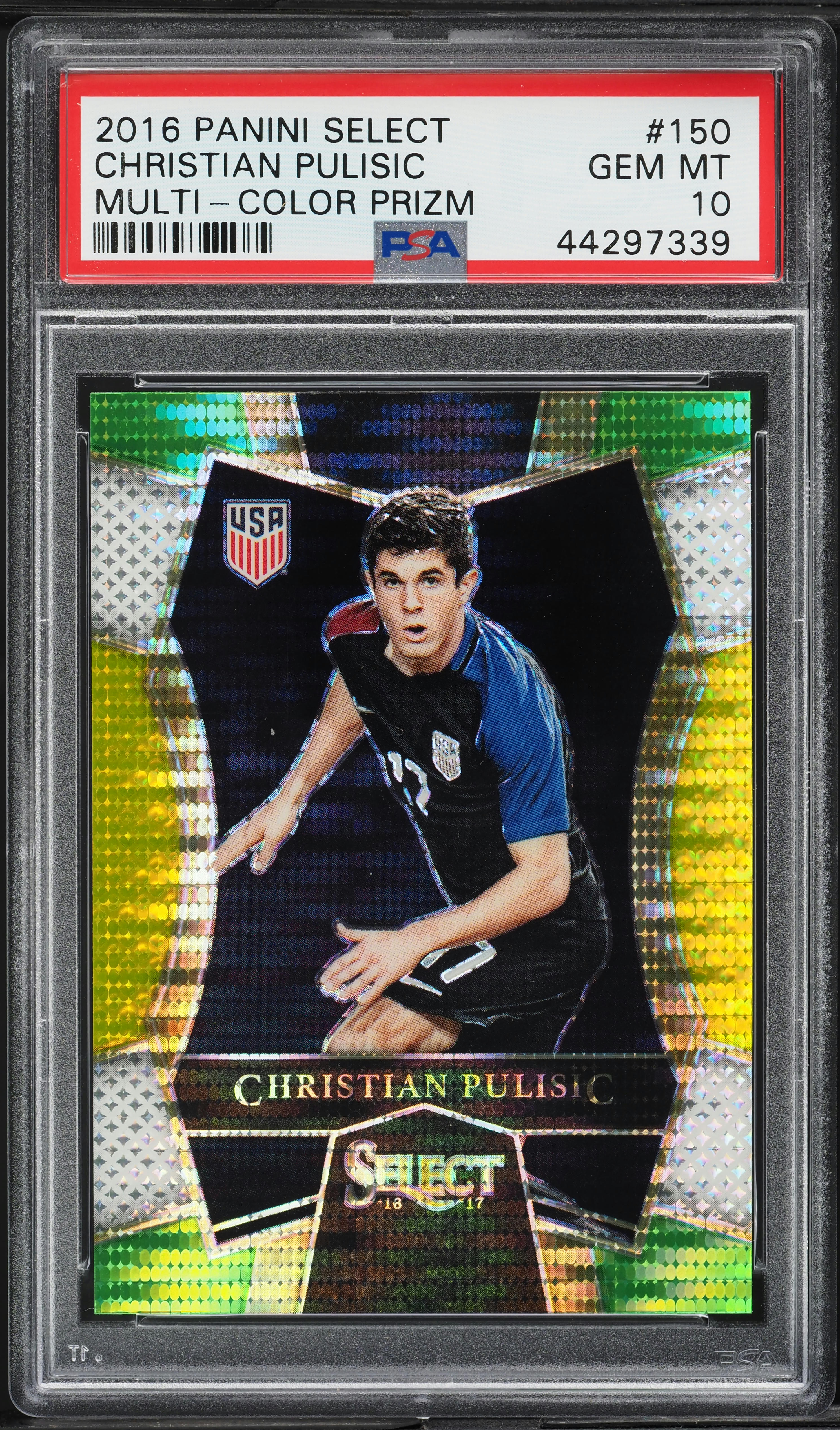 2016 Select Multi-Color Prizm Christian Pulisic ROOKIE #150 PSA 10