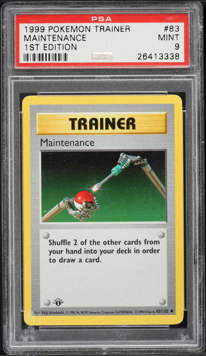1999 Pokemon Base Set Shadowless 1st Edition Maintenance #83 PSA 9 MINT