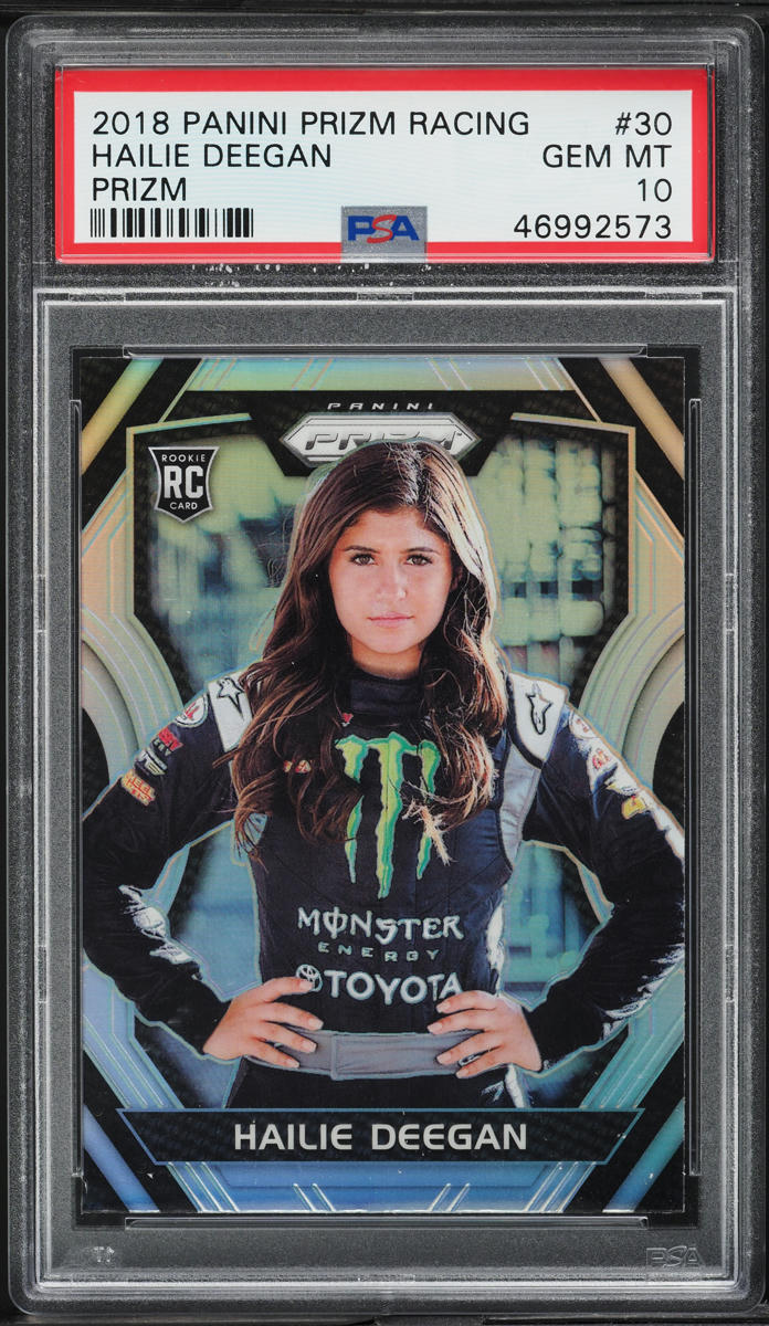 2018 Panini Prizm NASCAR Silver Hailie Deegan ROOKIE #30 PSA 10 GEM MINT