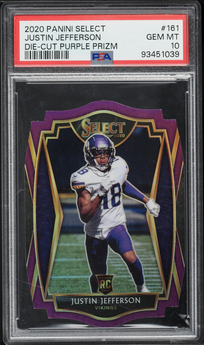 2020 Select Premier Level Purple Prizm Justin Jefferson ROOKIE #161 PSA 10 GEM