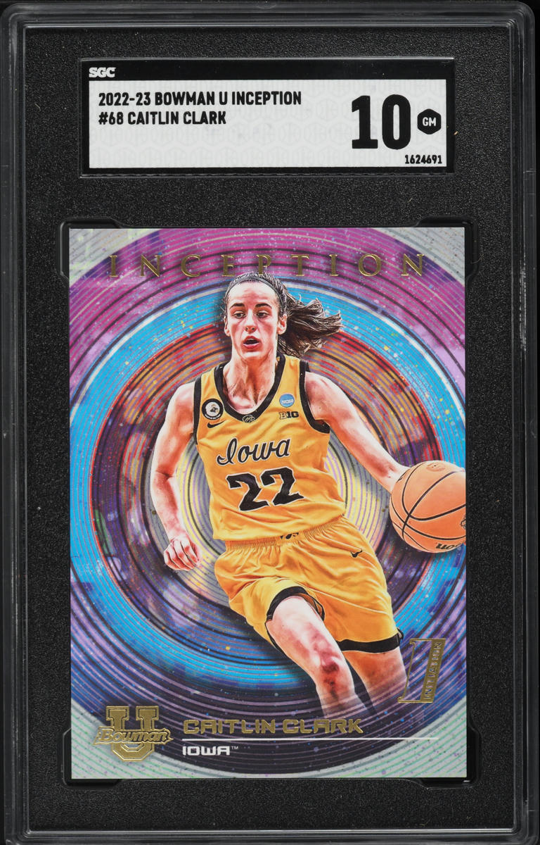 2022 Bowman University Inception Caitlin Clark ROOKIE #68 SGC 10 GEM MINT