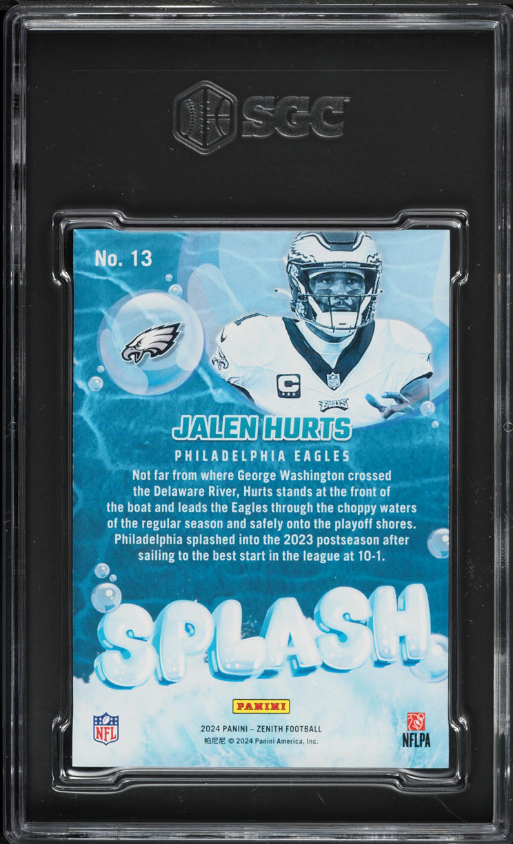 2024 Panini Zenith Splash Red Jalen Hurts /50 #13 SGC 9.5 MINT+