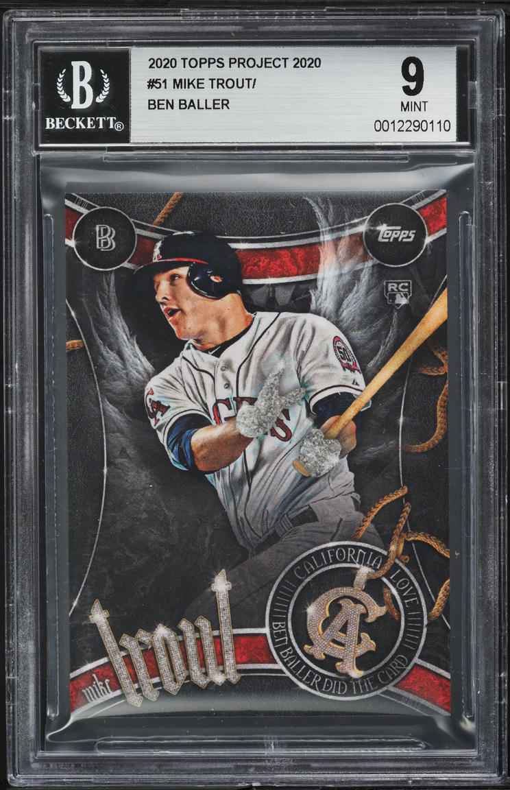 2020 Topps Project '20 Design By Ben Baller Mike Trout #51 BGS 9 MINT